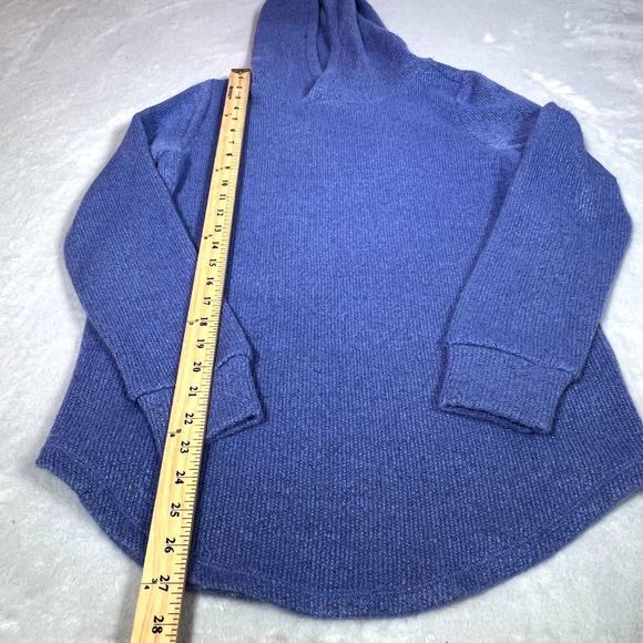 Ann Taylor Loft Sweater Womens M Blue Hooded Pullover Casual Athleisure Acrylic - Picture 10 of 10